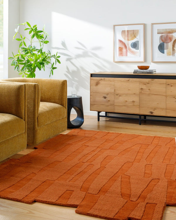 Livabliss Mystique Hand-loomed Wool Accent Rug Plush Artisan Pile for Entryway or Bedroom Burnt Sienna, T 5' x 7'6" M5488-576