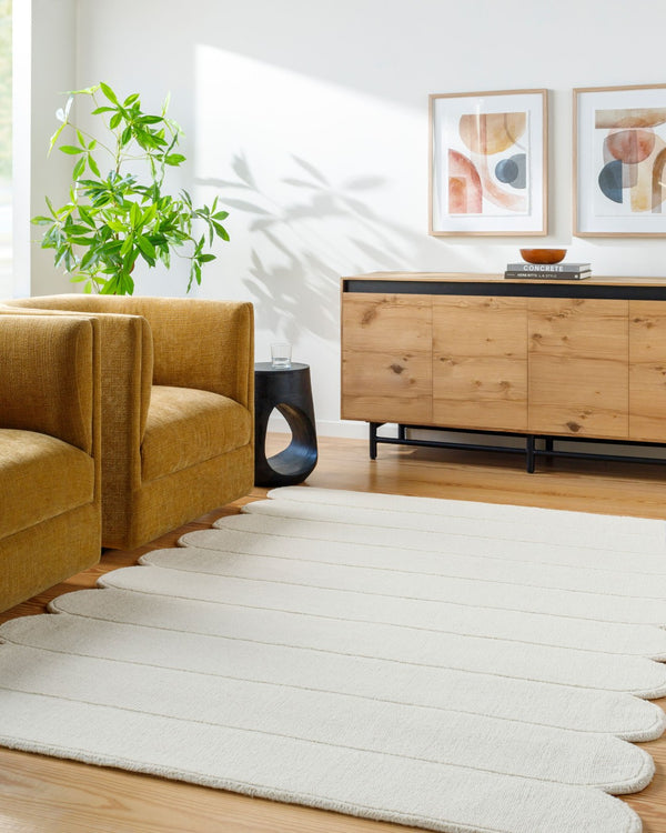 Livabliss Mystique Hand-loomed Wool Accent Rug Artisan Crafted Plush Pile for Entryway or Bedroom Ivory, Cream 5' x 7'6" M5492-576