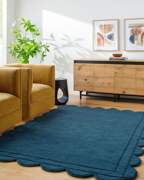 Livabliss Mystique Handloomed Wool Accent Rug Artisan Crafted for Entryway or Bedside Layering Indigo, Midnigh 2' x 3' M5493-23