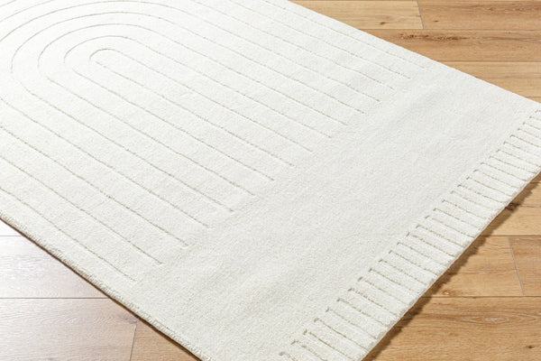 Livabliss Mystique Handcrafted Indian Accent Rug Artisan Woven Texture for Entryways and Bath Ivory, Cream 5' x 7'6" M5496-576