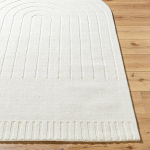 Livabliss Mystique Handcrafted Indian Accent Rug Artisan Woven Texture for Entryways and Bath Ivory, Cream 5' x 7'6" M5496-576