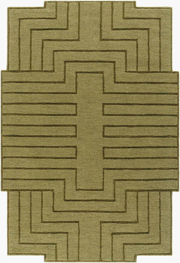 Livabliss Mystique Hand Loomed Wool Accent Rug Soft Medium Pile for Entryways and Bedrooms Olive Green, Mo 9' x 12' M5497-912
