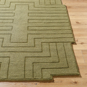 Livabliss Mystique Hand Loomed Wool Accent Rug Soft Medium Pile for Entryways and Bedrooms Olive Green, Mo 9' x 12' M5497-912