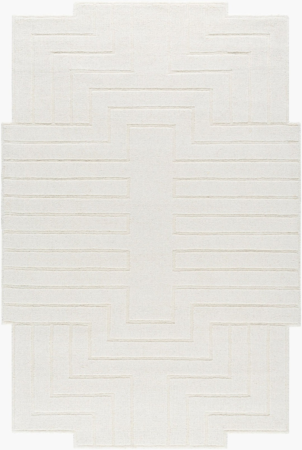 Livabliss Mystique Hand Loomed Wool Accent Rug Artisan Woven Texture for Entryways and Small Spaces Ivory, Cream 2' x 3' M5498-23