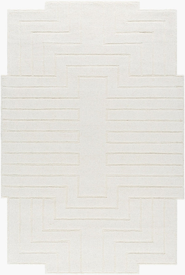 Livabliss Mystique Hand Loomed Wool Accent Rug Artisan Woven Texture for Entryways and Small Spaces Ivory, Cream 2' x 3' M5498-23