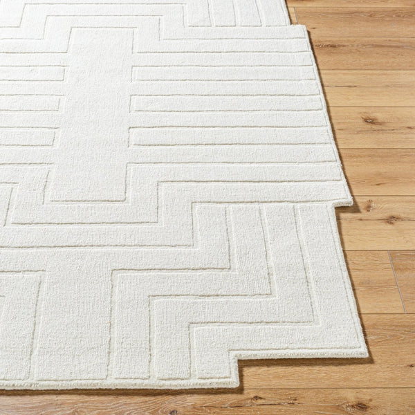 Livabliss Mystique Hand Loomed Wool Accent Rug Artisan Woven Texture for Entryways and Small Spaces Ivory, Cream 2' x 3' M5498-23
