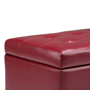 English Elm Cosmopolitan Red Storage Ottoman - Stylish Faux Leather, Child-Safe, Multi-Functional Seating & Storage B136P159773