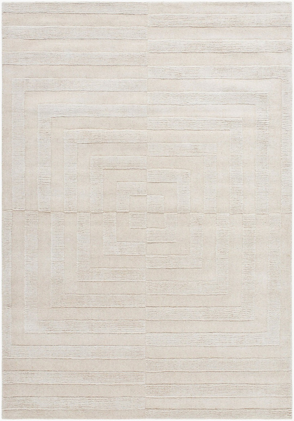 Livabliss Mystique Hand-loomed Wool Area Rug Bohemian Global Pattern for Eclectic Living Rooms Ivory, Cream 6'7" x 9'10" M5500-67910