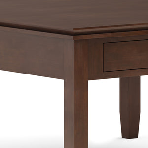 English Elm Artisan Square Coffee Table In Rich Russet Brown – Handcrafted Solid Wood With Storage Drawer B136P158413