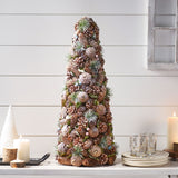 Christopher Knight Home® - Noble House - Pre-Decorated Pine Cone and Glitter Unlit Artificial Tabletop Christmas Tree