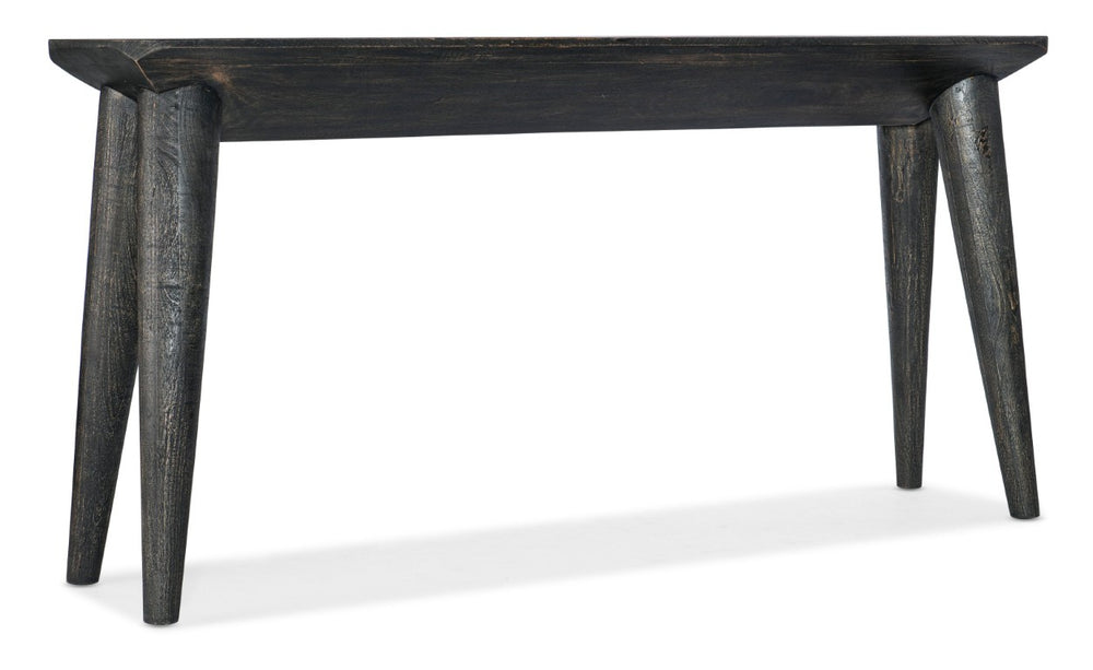 Hooker Furniture Commerce Mango Wood Arness Console Table — Narrow 16" Depth, 68" Length, Rustic Transparent Black Finish 7228-80082-89
