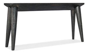 Hooker Furniture Commerce Mango Wood Arness Console Table — Narrow 16" Depth, 68" Length, Rustic Transparent Black Finish 7228-80082-89