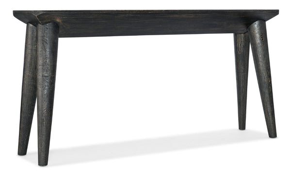 Hooker Furniture Commerce Mango Wood Arness Console Table — Narrow 16" Depth, 68" Length, Rustic Transparent Black Finish 7228-80082-89