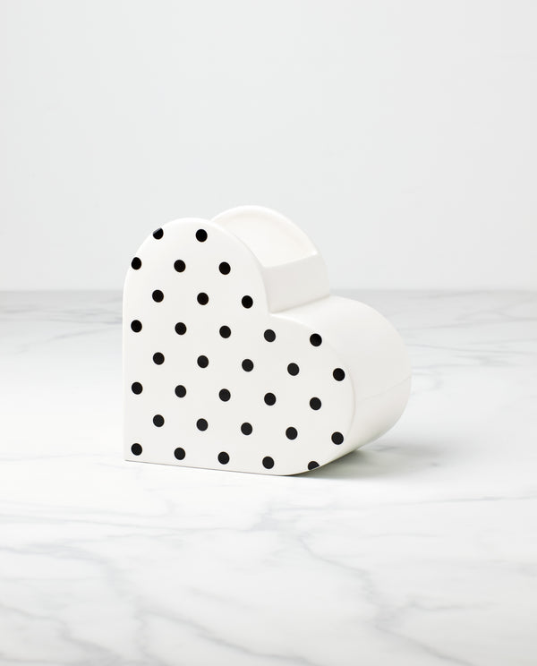 Lenox Kate Spade On The Dot Heart Vase White, WHITE PORCELAIN 895179