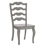 Homelegance By Top-Line Juliette French Ladder Back Wood Dining Chairs (Set of 2) Grey Rubberwood