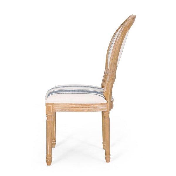 English Elm Christopher Knight Home® - Kd French Country Upholstered Dining Chair – Elegant Blue Accent With Iconic Round Backrest & Comfort 60352.00DBLULNN