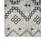 Nourison Brixton BRX01 Machine Made Loom-woven Tribal Border Indoor Only Modern & Contemporary Bohemian Rug Ivory,Black, Ivory Black 64% Polyester,34% Cotton,2% Other 99446045683