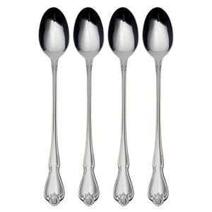 Lenox Oneida True Rose Everyday Flatware Tall Drink Spoons, Set of 4 Metallic, STAINLESS METAL B552004F