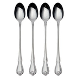 Oneida True Rose 4-Piece Tall Drink Spoons Set, Stainless Steel, Mirror Finish