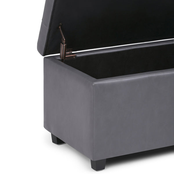 English Elm Cosmopolitan Storage Ottoman In Stone Grey - Stylish, Versatile Seating & Hidden Storage Solution B136P159772