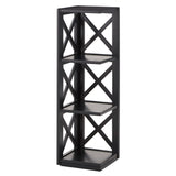 Homelegance By Top-Line Julius X-Frame 3-Shelf Bookcase Black Rubberwood