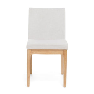 English Elm Dining Chair Set of Two Armless Upholstered Seats with Rubberwood Legs Modern Style 58924.00LBE