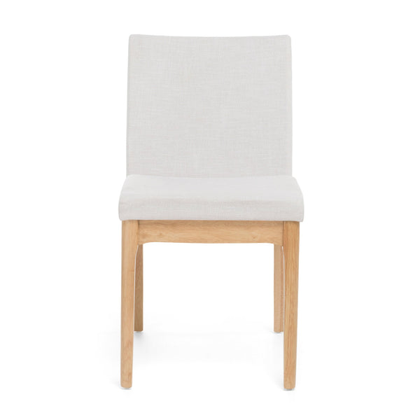 English Elm Dining Chair Set of Two Armless Upholstered Seats with Rubberwood Legs Modern Style 58924.00LBE