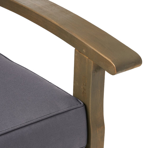 English Elm Christopher Knight Home® - Peyton Club Chair - Durable Acacia Wood Frame With Water-Resistant Cushions For Ultimate Outdoor Comfort 57973.00GRY