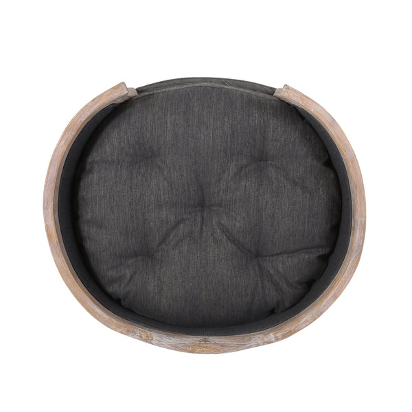English Elm Pet Bed with Tufted Cushion Solid Birch Turned Legs Upholstered Living Room Sofa Style 72913.00
