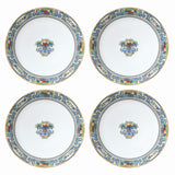 Autumn White 4-Piece Dinner Plate Set with 24k Gold Accents, Dishwasher Safe