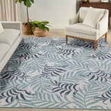 Nourison Garden Oasis GOA01 Machine Made Power-loomed Borderless Design Indoor/Outdoor Tropical Outdoor Rug Blue, Blue 100% Polypropylene 99446959294