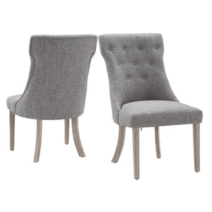 Homelegance By Top-Line Marsean Button Tufted Dining Chairs (Set of 2) Grey Rubberwood