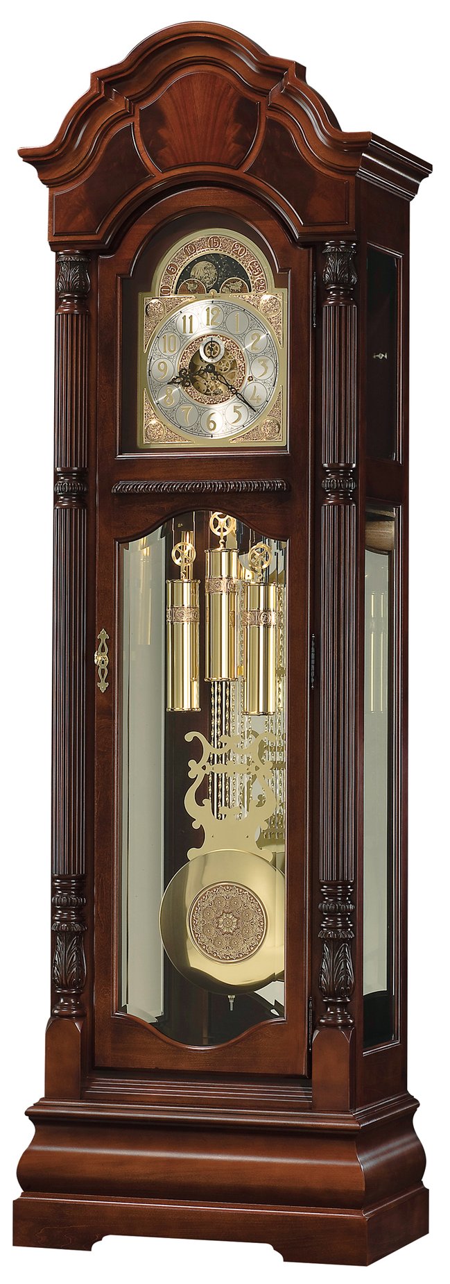 Hekman Furniture 611188 Winterhalder Ii Floor Clock - Elegant Windsor Cherry, Triple-chime Movement & Illuminated Case Windsor Cherry Winterhalder Ii Grandfather Clock 611188