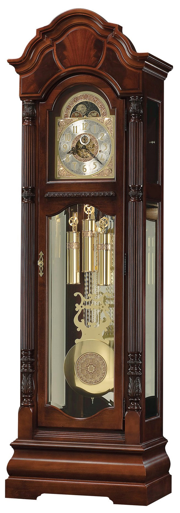 Hekman Furniture 611188 Winterhalder Ii Floor Clock - Elegant Windsor Cherry, Triple-chime Movement & Illuminated Case Windsor Cherry Winterhalder Ii Grandfather Clock 611188