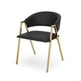 Christopher Knight Home® - Noble House - Gazo Modern Upholstered Dining Chair, Black and Gold - Set of 2