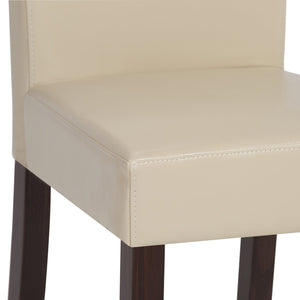 English Elm Acadian Parson Dining Chair Set Of 2 - Luxurious Satin Cream Vegan Leather For Stylish Comfort B136P159792