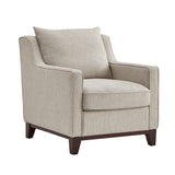 Homelegance By Top-Line Kramer Fabric Chair with Down Feather Cushions Espresso Polyester