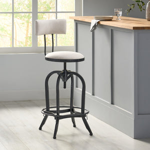 Christopher Knight Home® - Noble House - Vlippu Modern Industrial Upholstered Adjustable Height Swivel Barstool