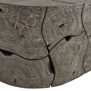 Bernhardt Bernhardt Teak Trinidad Outdoor Cocktail Table — 54" Oval Smoked Truffle Top, Mitered Edge Design X07016