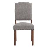 Homelegance By Top-Line Nicklaus Linen Nailhead Chairs (Set of 2) Brown Rubberwood