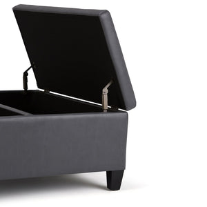 English Elm Ellis Multi-Functional Storage Ottoman – Stylish Stone Grey Coffee Table With Hidden Compartment B136P159161