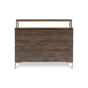 Bernhardt Bernhardt Haines Nightstand — Distressed Pine & Gray Mist Steel, 2-Drawer Rustic-Modern Storage For Transitional Bedrooms 303229B