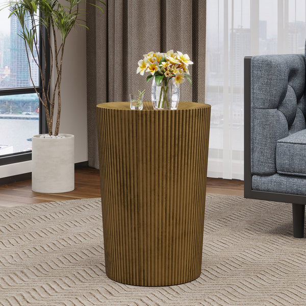 English Elm Christopher Knight Home® - Metal Hammered Iron End Table With Corrugated Texture - Industrial Elegance For Your Living Space 72225.00GLDBRSANT