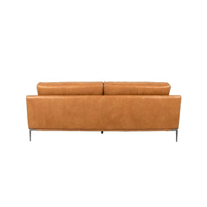 Pasargad Home Kimberly Luxury Brown Leather 3-seater Sofa - Elegant Design & Modern Comfort Brown Leather Sofa-0555-3