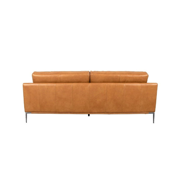 Pasargad Home Kimberly Luxury Brown Leather 3-seater Sofa - Elegant Design & Modern Comfort Brown Leather Sofa-0555-3