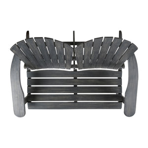 English Elm Christopher Knight Home® - MALIBU Acacia Wood Adirondack Loveseat with Slatted Back for Patio, Durable Weather-Resistant Comfort and Style DARK GREY 46 L x 24 W x 11.75 H 61679.00DGRY