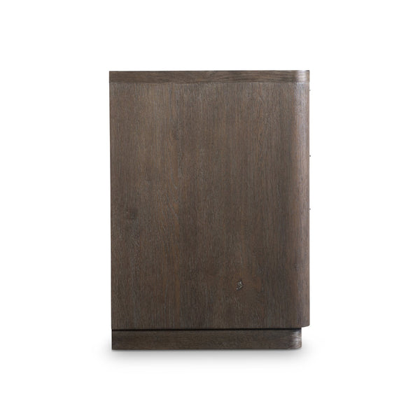 Bernhardt Bernhardt Outline Nightstand With 3 Soft-Close Drawers, Wire-Brushed Oak, Usb Charging, Modern Style 360231