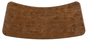 Hooker Furniture Melange Romano Oak Bow Front Writing Desk with Bronze Stretcher for Home Office 628-10009-82