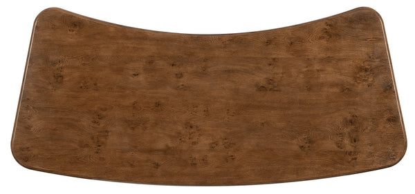 Hooker Furniture Melange Romano Oak Bow Front Writing Desk with Bronze Stretcher for Home Office 628-10009-82