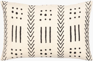 Surya Malian Eclectic Bohemian 14"L X 22"W Handmade Lumbar Pillow – Vibrant Cotton Comfort For Your Home Cream Cotton,Cotton Maa006-1422